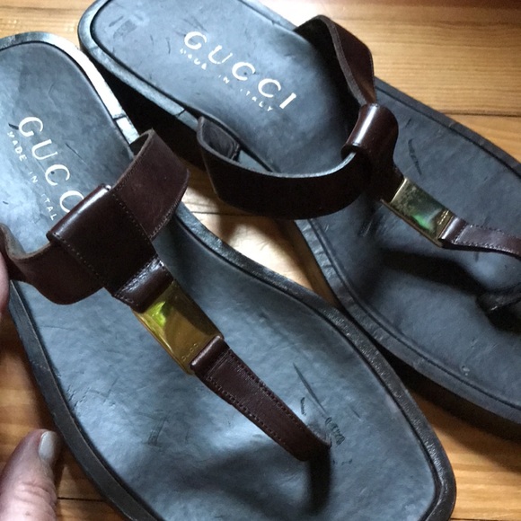 MUST SELL MOVING- *****VINTAGE~GUCCI brown  sandals, Men’s 8/12- 1990 Tom Ford- - Picture 5 of 12